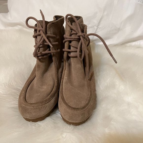 Michael Kors Tan Suede Rory Wedge Bootie, Size 7